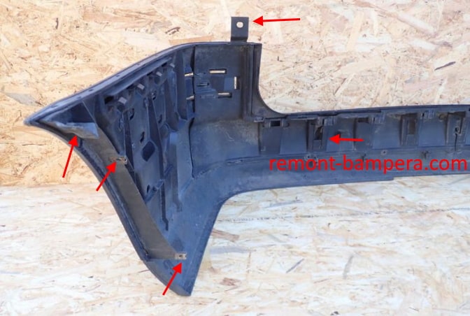 points de fixation du pare-chocs arrière SEAT Alhambra I (2000-2010)