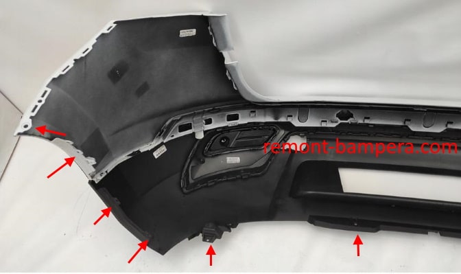 points de fixation du pare-chocs arrière SEAT Ateca I (2016-2023)