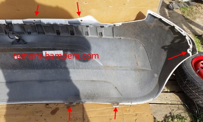 points de fixation du pare-chocs arrière SEAT Mii I (2011-2023)