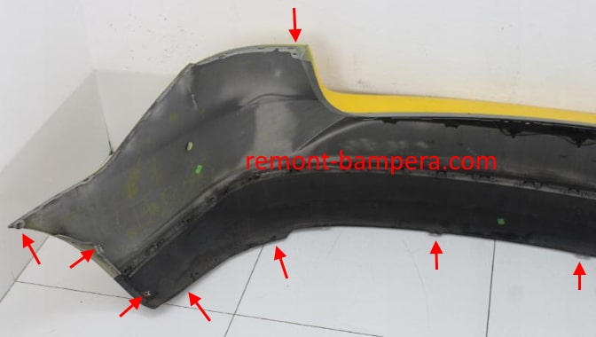points de fixation du pare-chocs arrière SEAT Toledo IV (2012-2019)