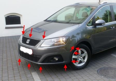punti di fissaggio paraurti anteriore SEAT Alhambra (dopo il 2011)