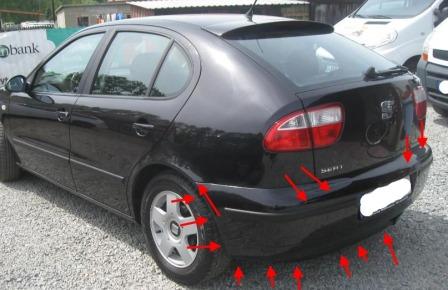 punti di attacco paraurti posteriore SEAT Leon I (1999-2005)