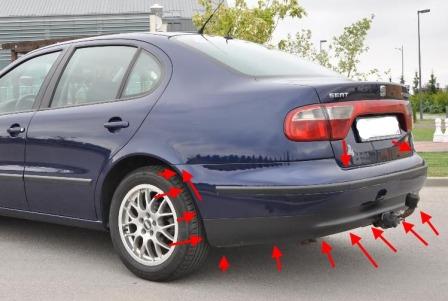 points de fixation pare-chocs arrière SEAT Toledo II (1998-2004)